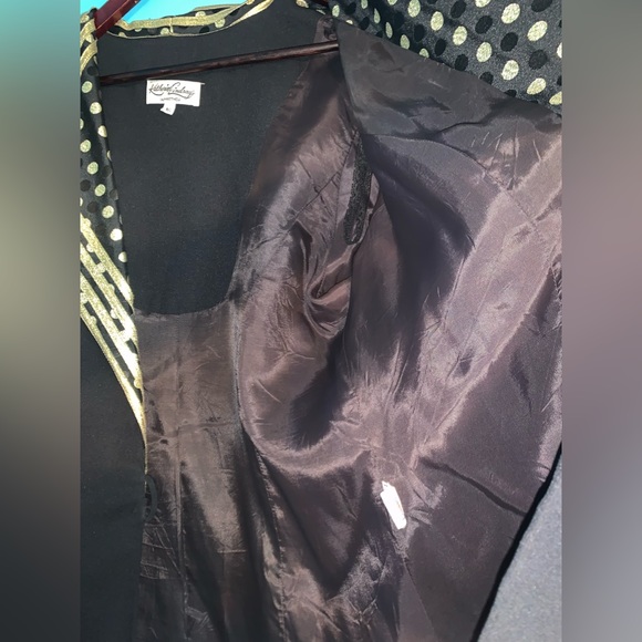 VINTAGE BLACK/GOLD POLKA DOT BLAZER JACKET - Picture 7 of 10